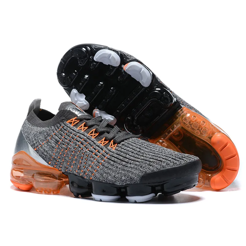 nike air vapormax flyknit 3 dark grey total orange