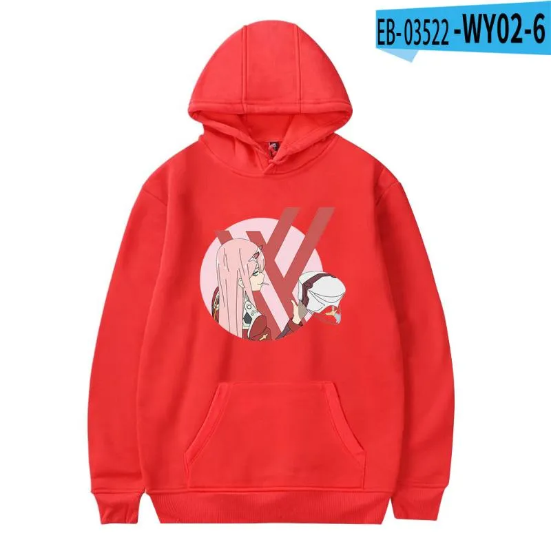 Heren Hoodies Sweatshirts Red Hoodie Darling in de Franxx Anime Zero Two 3d Sweatshirt Cute Boys Girls Deskled