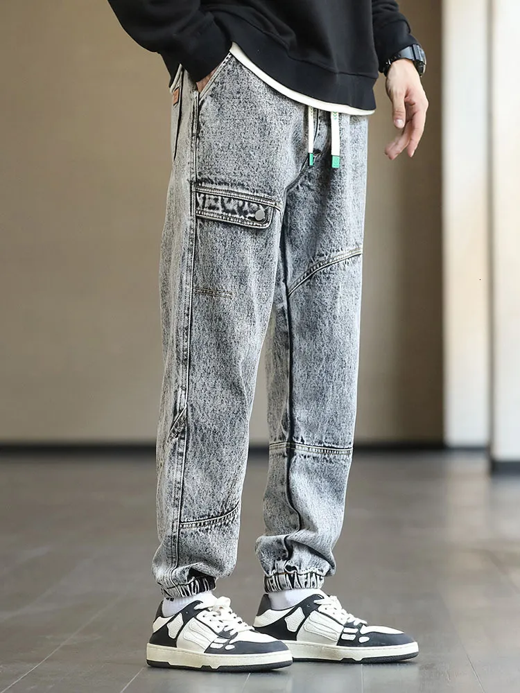 Men Jeans Winter Thick Fleece Warm Sweatpants Men Black
