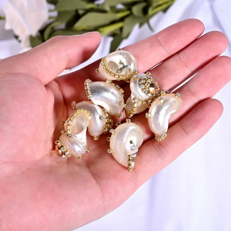 Charms 1Pcs/Lot Natural Artificial Shell Pendant Conch Diamond Used In Jewelry Making DIY Bracelet Necklace Accessories