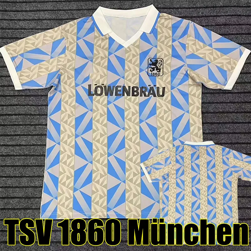 Maglia da calcio TSV 1860 Munchen 1992 Home Maglia da calcio Kai Bulow Michael Liendl Sascha Molders Levent Aycicek Ivica Olic Christian Gytkjaer 92