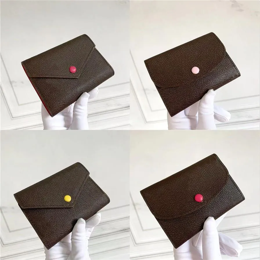 Womens purses Mini Wallets cash Folding bag Card package leather wallet multi color stratified lady design purse classic fold zipper pocket with box Clutch wallet