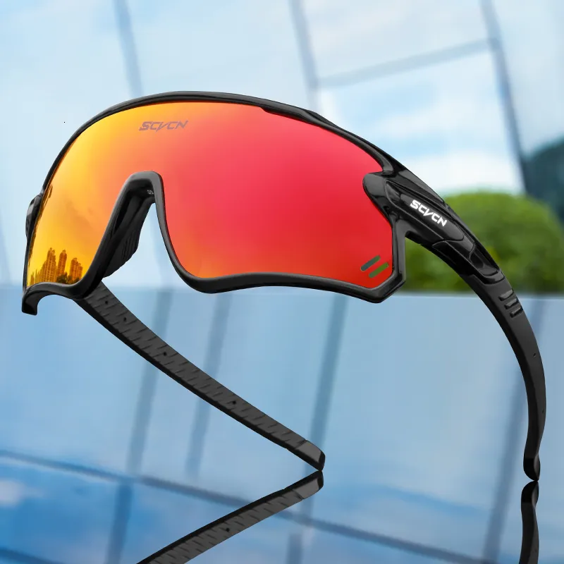 Lunettes de plein air SCVCN Lunettes de cyclisme Hommes UV400 Lunettes de vélo polarisées Sports Femmes Runing Ski Équitation Lunettes de soleil VTT Vélo 230307