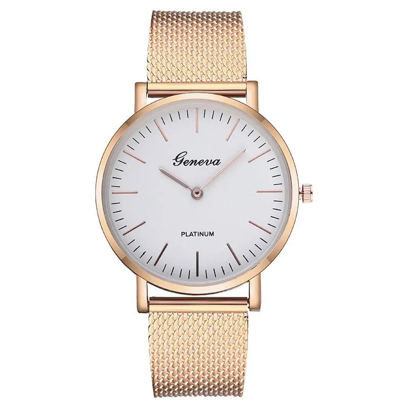 Wristwatches Women Dress Watch Simple Ultra Thin Quartz Watches Gold Silver Color Mesh Belt Business Wristwatch Femme C278