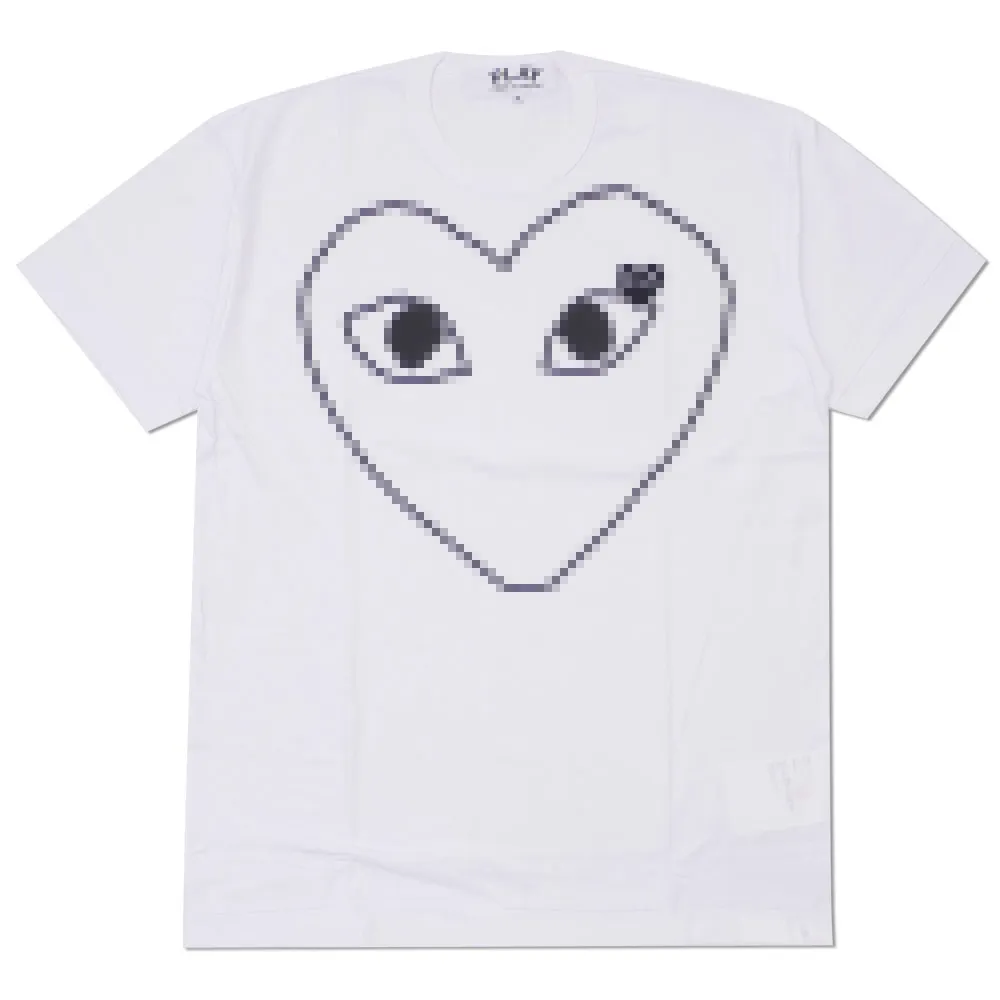 Designer TEE Herren T-Shirts Weiß Com des GarCons PLAY Outline Heart Graphic Tee GRÖSSE XL Damen