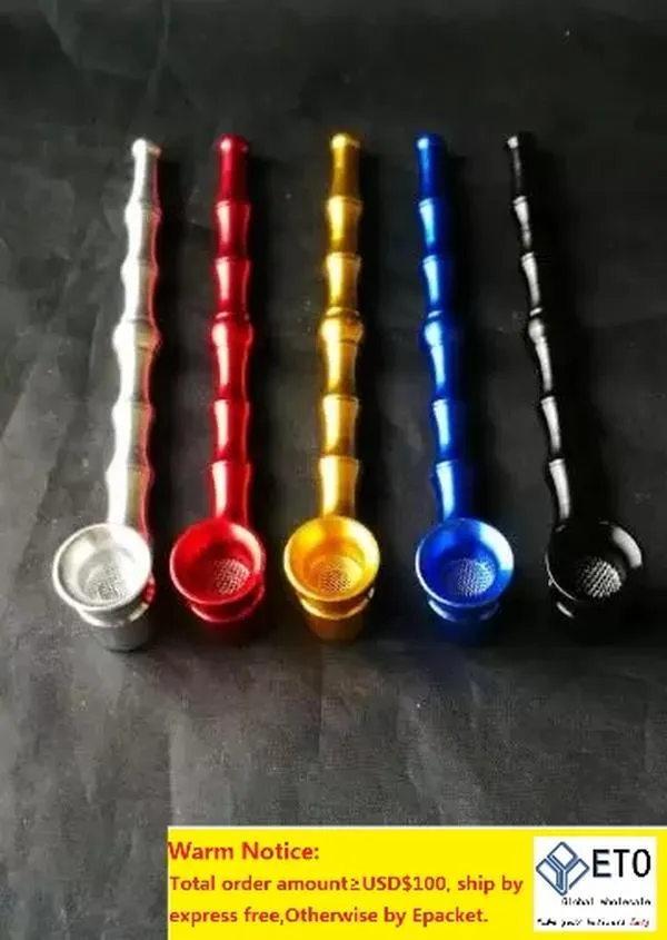 The new bamboo metal color random delivery hookah smoking pipe gongs oil rigs glass bongs glass hookah smoking pipe