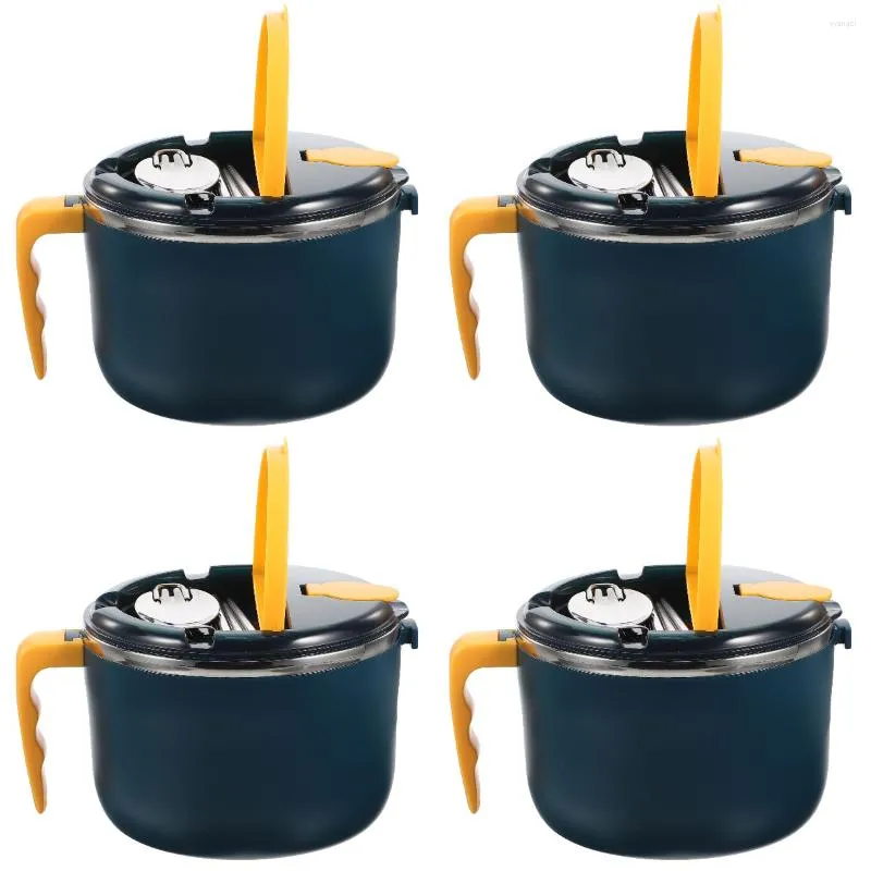 Ciotole 4 Set Ramen Bowl Ufficio Zuppa Di Tagliatelle Con Stoviglie Tenuto In Mano Per Picnic A Casa