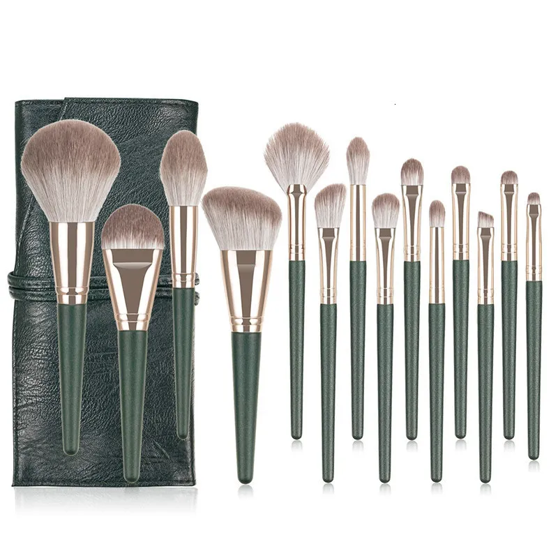 Outils de maquillage Pinceaux de maquillage 14pcs Fondation Poudre Blush Fard à Paupières Correcteur Lèvres Yeux Maquillage Brosse Avec Sac Cosmétiques Beauté Outil 230308