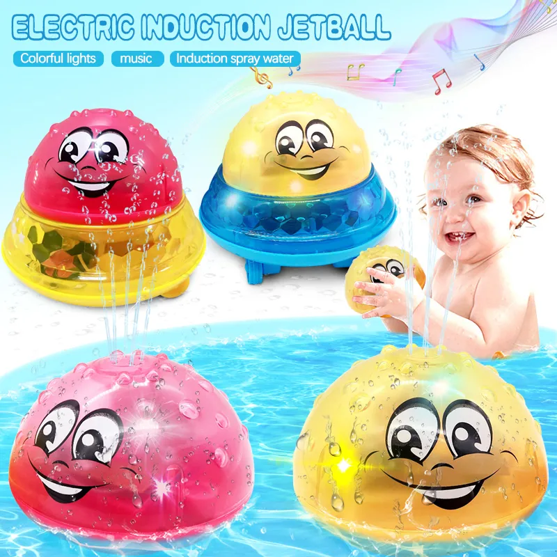 Bath Toys baby water spray rotera med lätt musik duschpool småbarn simning festrum ledande barn 230307