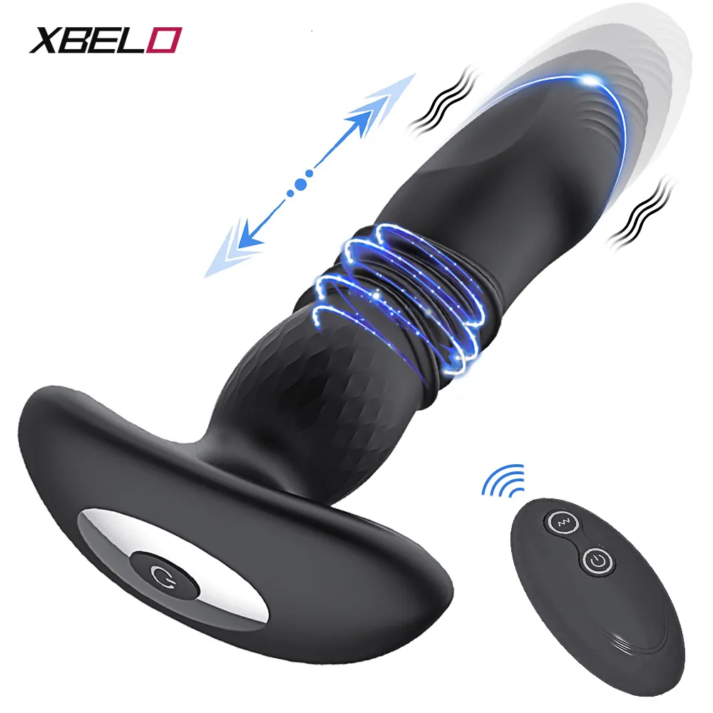 Jouets anaux poussant vibrant godemichet anal vibrateur sans fil sexe à distance pour les femmes cul gode masseur de prostate hommes plug anal 230307