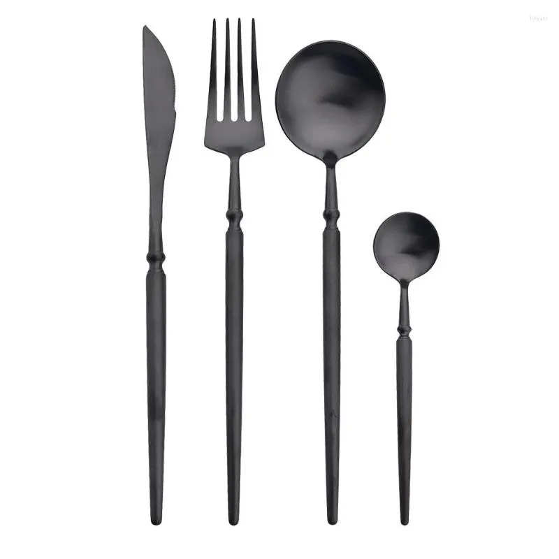 Dinnerware Sets JANKNG 4Pcs/Set Tableware Set High Quality Stainless Steel Knife Fork Spoon Dinner Cutlery Kitchen Flatware