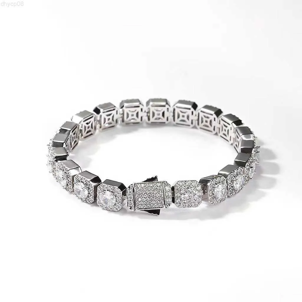 Designer-Schmuck, hochwertige Diamant-Schmuckketten, 10 mm Vvs-Moissanit-Tennisarmband aus 925er Sterlingsilber