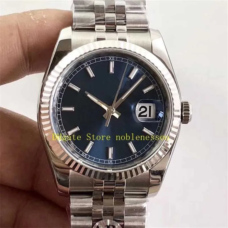 Designer Watches AR Color Women's Watches Factory 904L Steel Ladies 116234 Mens White Blue Cal 3135 Automatic Movement 36MM Jubilee Bracele1884