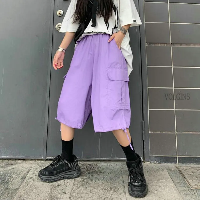 Women's Shorts Cargo Men Women 2023 Summer Korean Style High Waist Casual Straight Wide Leg Students Loose Wild Pants 230308