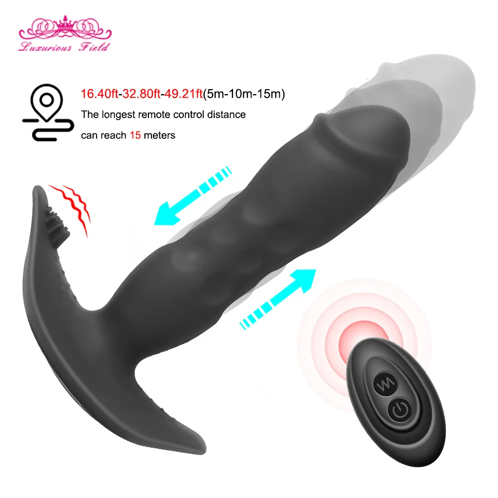 Anal Toys Wireless Vibrators For Men Women Prostate Massager Telescopic Dildo Vibrator Butt Plugs Sex Vuxen Gays 230307