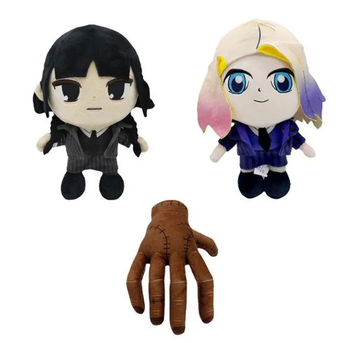 Wednesday Addams Plush Toy The Thing Hand Addams Family Soft Stuffed Doll Figure Pillows Surprise Gift for Boy Girl