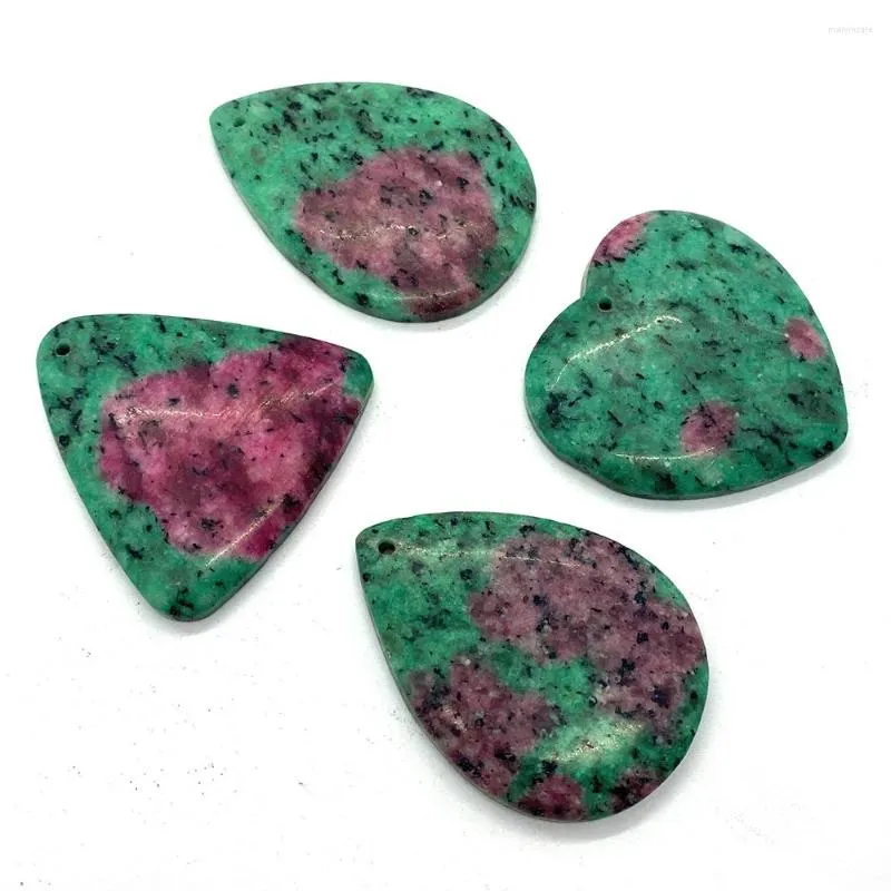 Charms 1pcs Natural Stone Green Speckled Agate Single Hole Pendant Exquisite Semi-Precious Charm DIY Jewelry Necklace Accessories