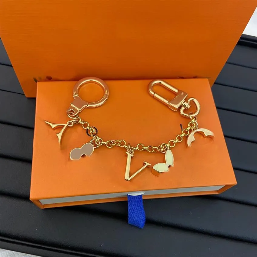 Hoogwaardige sleutelhanger luxe designer merk Key Chain Men Car Keyring Women Buckle Keychains Bags Hanger Prachtig geschenk met doos 253J