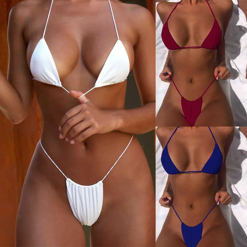 Women's Swimwear New bikini swimsuit super seaside resort women's summer  wind hot spring swimsuit big breasts small chest exposed T230307