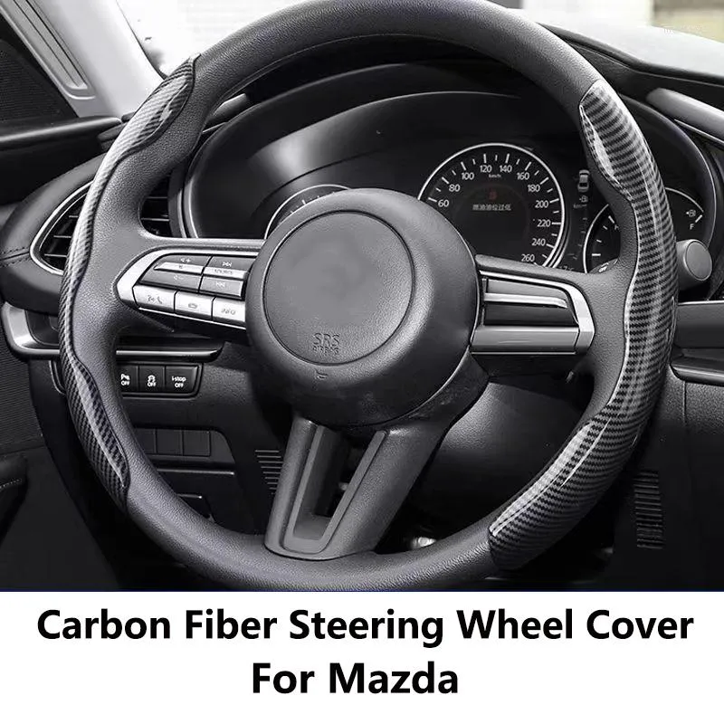 Steering Wheel Covers Car Cover Carbon Fiber For 2 3 MS MX8 CX3 CX5 RX5 Black Biue Red Accessories