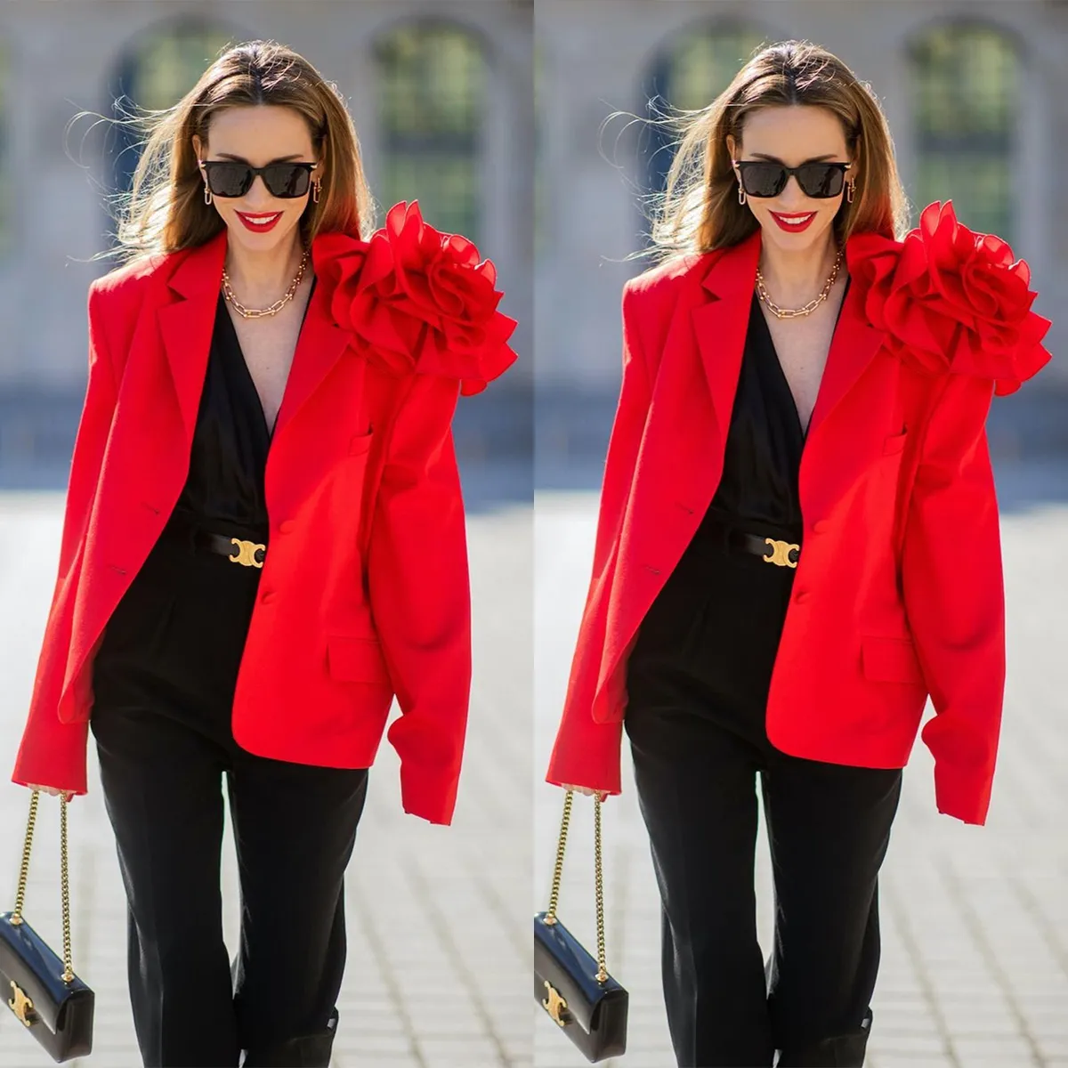 Red Flower Women Blazer Suit Kartyl Damowe Kurtka Prom Formalne noszenie na wesele tylko jeden kawałek