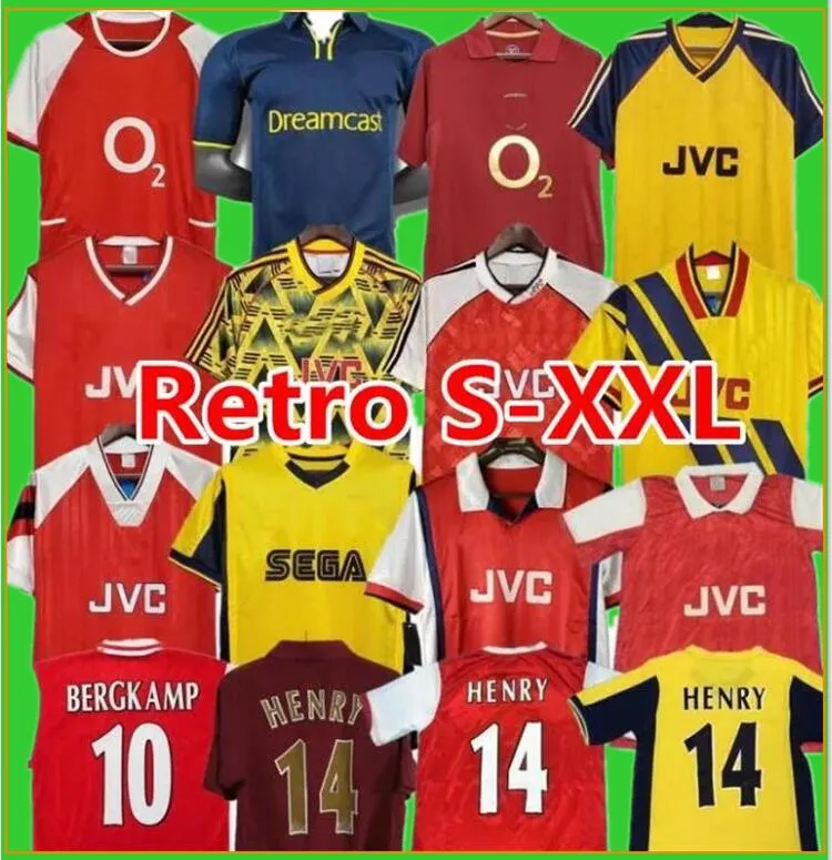 86 87 89 رايت آرسنال الرجعية كرة القدم الفانيلة 96 97 غالا 02 03 05 06 98 99 HITEBURY HOME FOURBOING SHIRT HENRY Reyes Bergkamp 94 95 Adams Persie