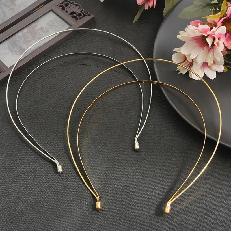Headpieces Gold Silver For Head Band Metal Hairwear Hair Bands Blank Base Setting Women Wedding Jewelry Making Components DIY