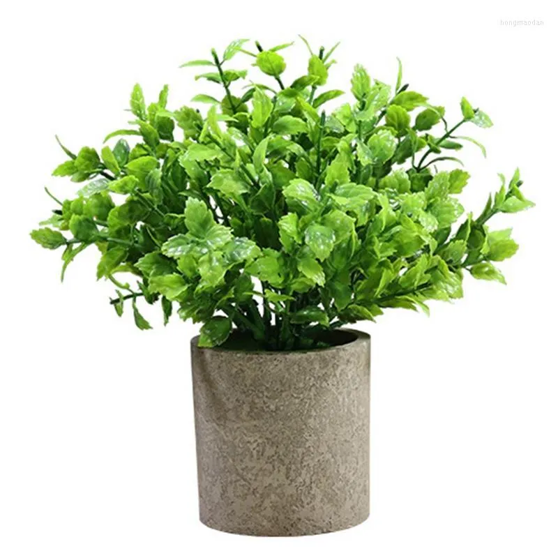 Flores decorativas Planta artificial em vaso realista de escritório verde decoração