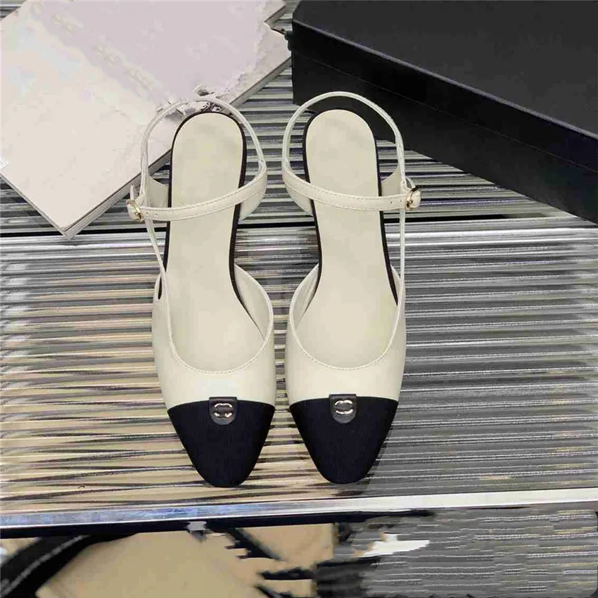 Top Design Dress Shoes 2023 Fashion Channel Women Leather High Heel Letter Logo Party Wedding Tourism Holiday Casual Flat Shoes 05-010