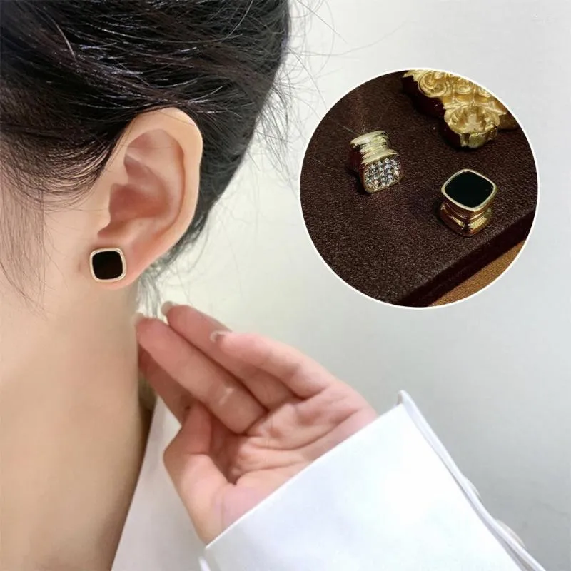 Boucles d'oreilles à tige 1 paire femmes magnétique Non perçant diamant aimant Double face oreille Clip bijoux pour filles