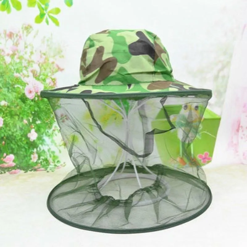 Wide Brim Hats Camouflage Color Insect Mosquito Net Mesh Face Fishing Hunting Outdoor Camping Hat Mask