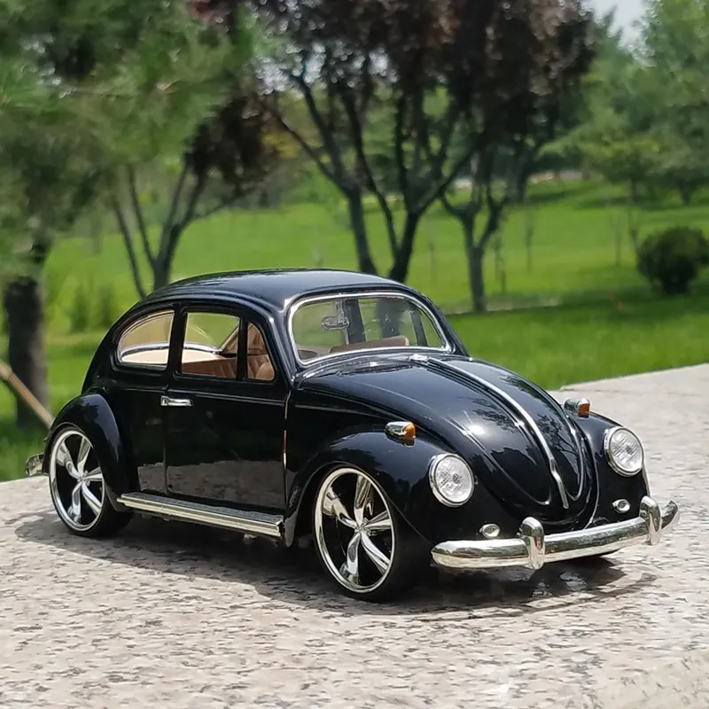 Diecast Modelo 1 18 Classic Car Beetle Black Car Alloy Model Simulation Simulation Decoration Collection Gift Toy Die Casting Modelo 230308