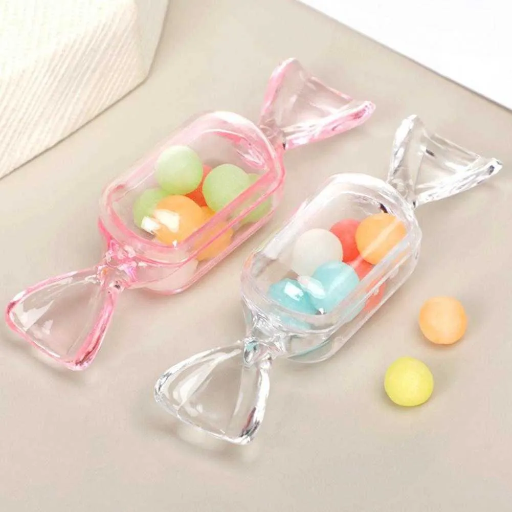 Storage Bottles Jars 10Pcs Creative Candy Packaging Box Material Acrylic Candy Shaped Mini Candy Box For Wedding Birthday Party Decoration Gift J230301