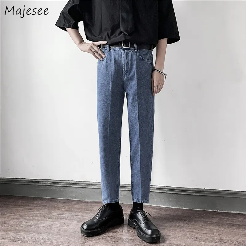 Jeans pour hommes Jeans pour hommes Simple Basique Rétro Grande Taille Mince Adolescents À La Mode Style Coréen Mâles Cheville Longueur Pantalon Denim Doux Loisirs 230308