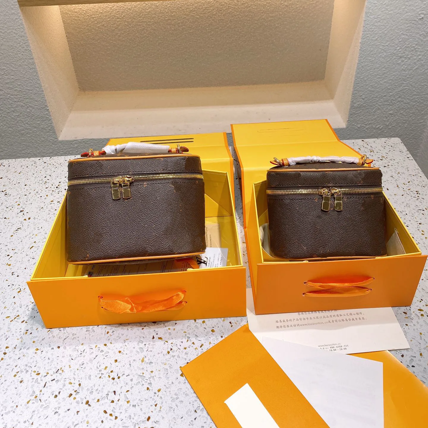 Luxurious Genuine Leather Cosmetic Bag for Women Designer Travel Makeup Pouch