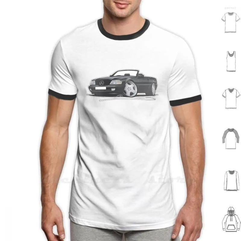 T-shirts pour hommes Sl ( R129 ) Chemise noire en coton Hommes Femmes Diy Print Merc 350Sl 230Sl Convertible Roadster Voiture de sport allemande Classique Vintage