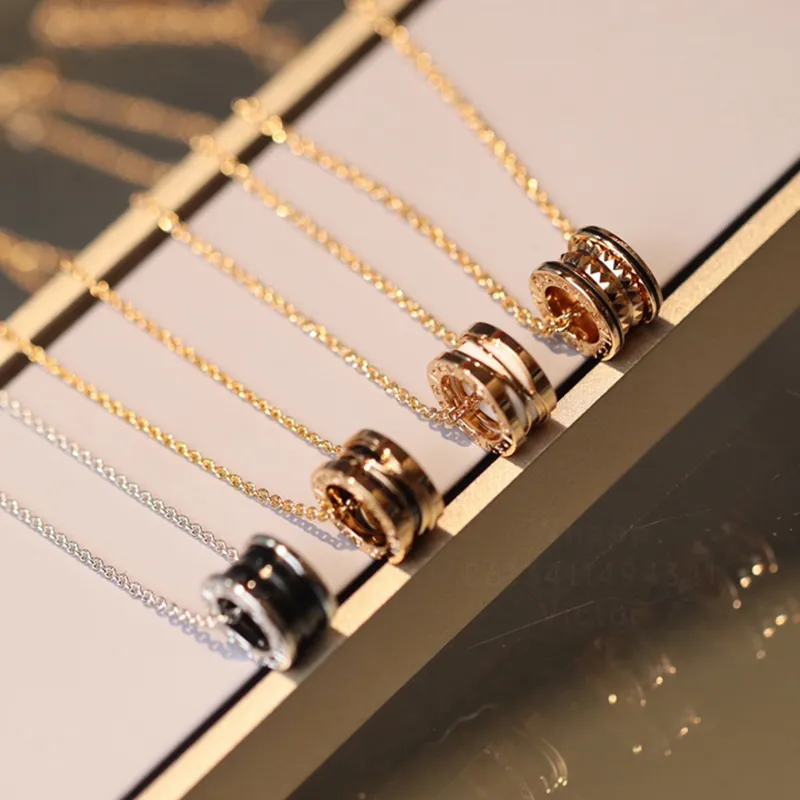 BUIGARI BZERO1 serisi tasarımcı kolye kadın için elmas Altın kaplama 18K en yüksek karşı kalite kutusu 020 ile kız arkadaşı için klasik stil hediye