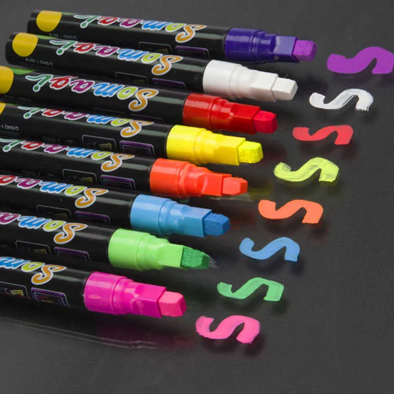Highlighters 8pcsset الإبداعية ملونة 7 مم 7 مم أزياء الموضة لوازم المدرسة لوازم الأطفال اللوحة قرطاسية أقلام J230302