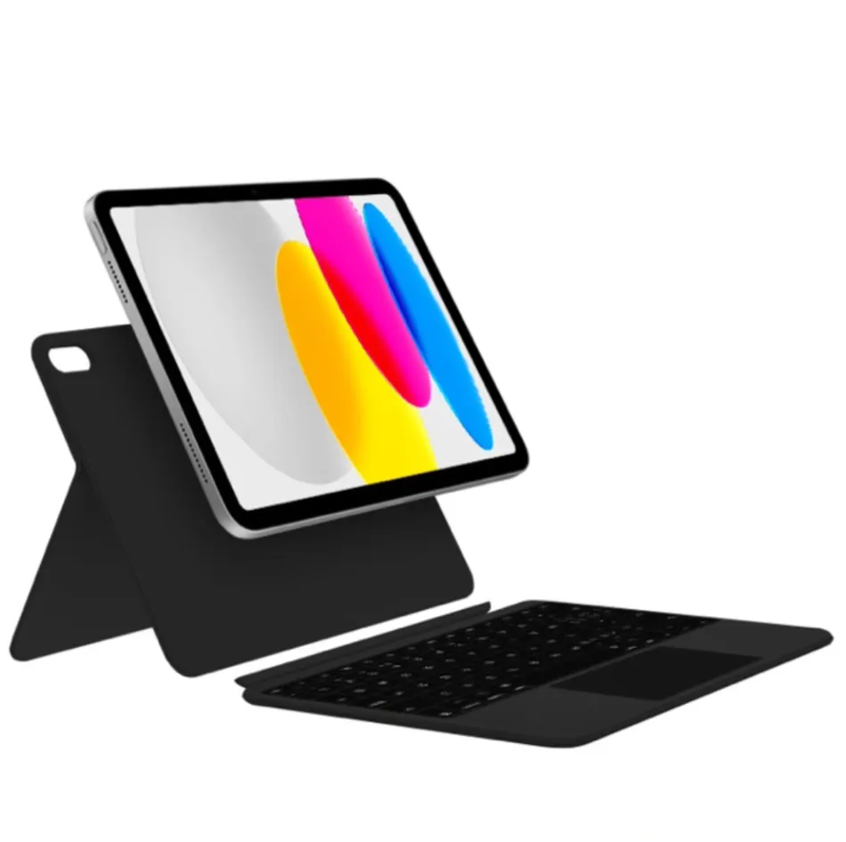 Étui folio pour clavier magique pour iPad 10e génération 10,9 pouces 2022 avec étuis en cuir pour clavier tactile