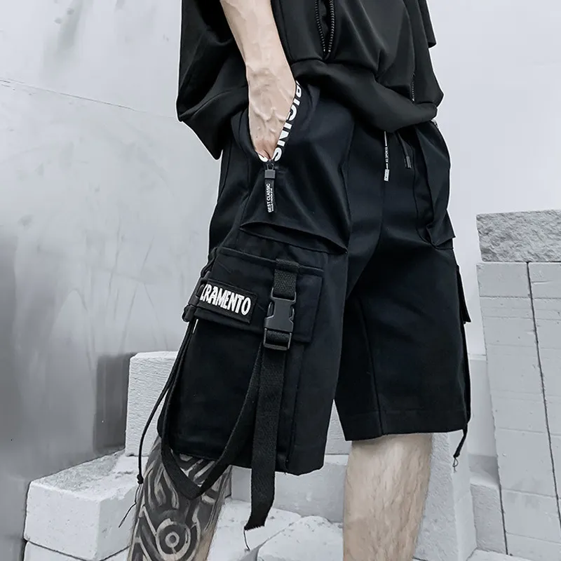 Мужские шорты летние мужчины Harajuku уличная одежда повседневная мужская мода Techwear Японская корейская хип -хоп y2k панк мужская одежда 230307