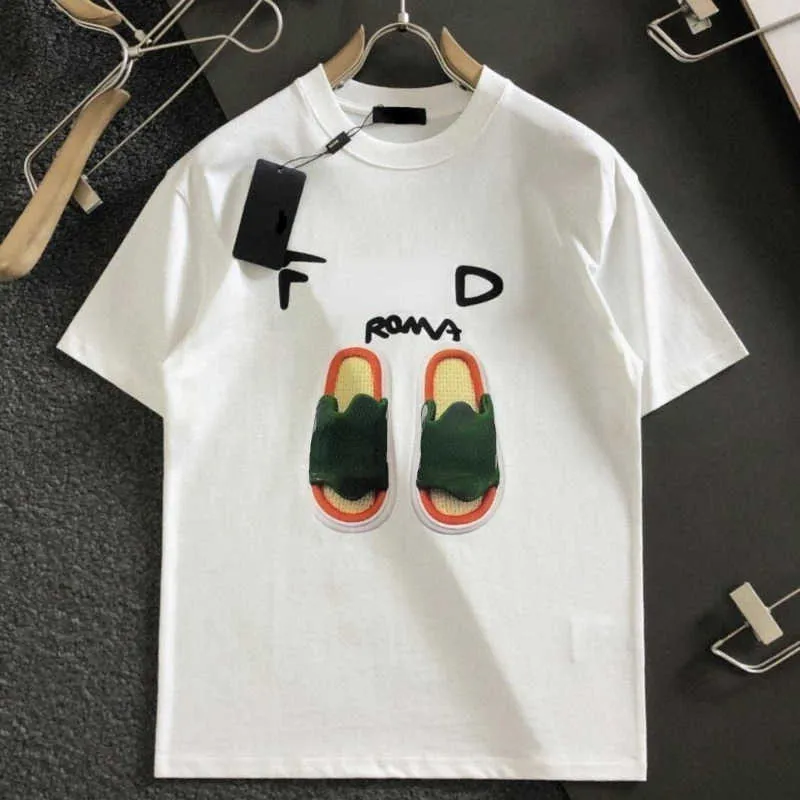 Men women T shirt brand letters slippers printed short sleeve Tshirt designer T-shirt cotton sweatshirt round neck men tee top