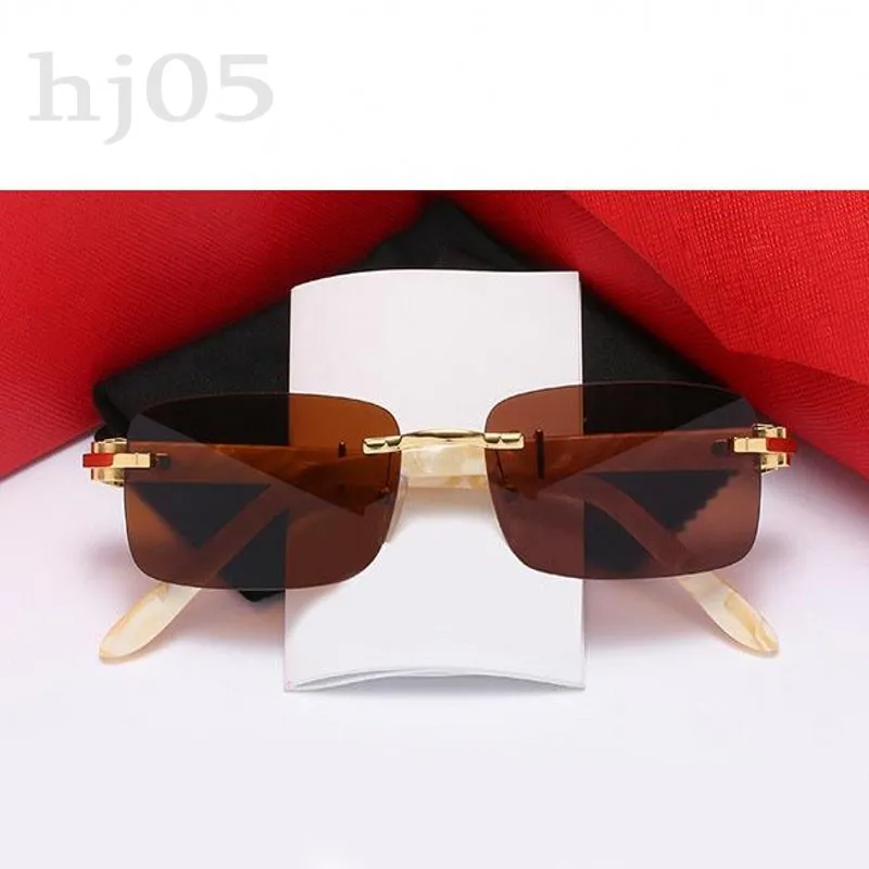 Rimless sunglasses mens shades luxury glasses summer holiday classic UV coating occhiali da sole rectangle business designer sunglasses for woman PJ007 Q2