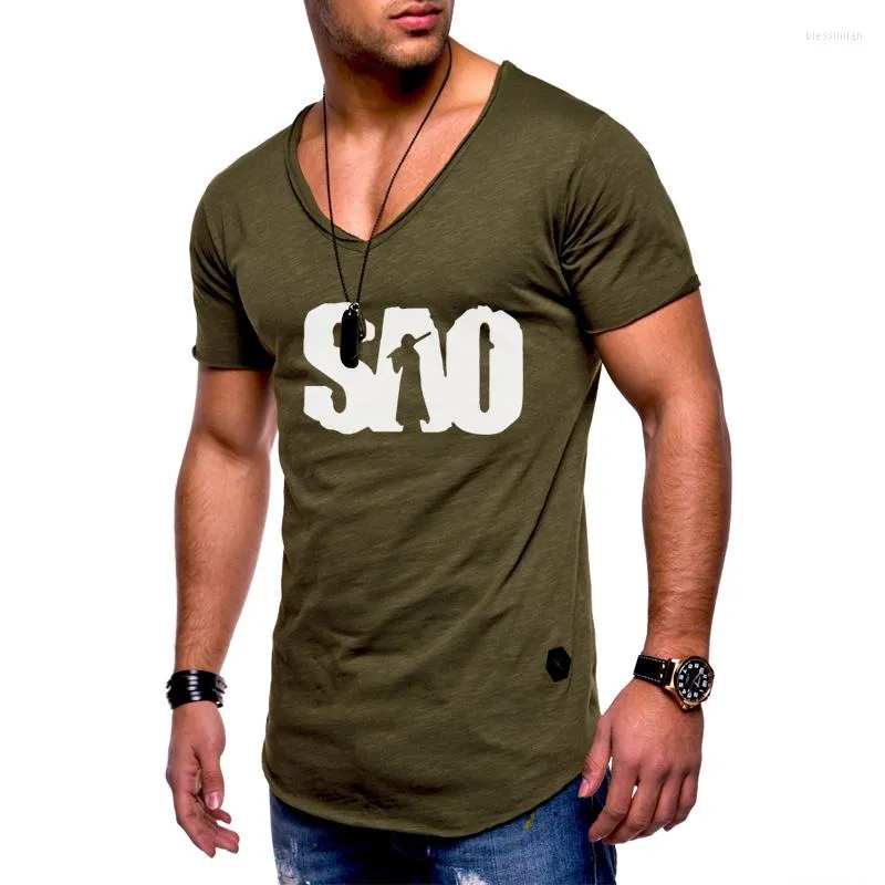Мужские рубашки летние мужские футболка аниме-меч Арт онлайн Санс мужские с коротким рукавом с коротким вырезом.