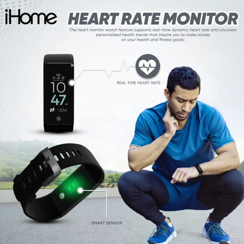 IHome Smart Health Band Activity Tracker Watch With Heart Rate