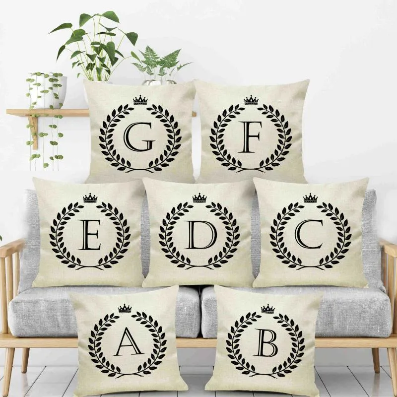 Pillow English Letters Linen Teaching Activities Back Cover Covers Decorative /Decorative