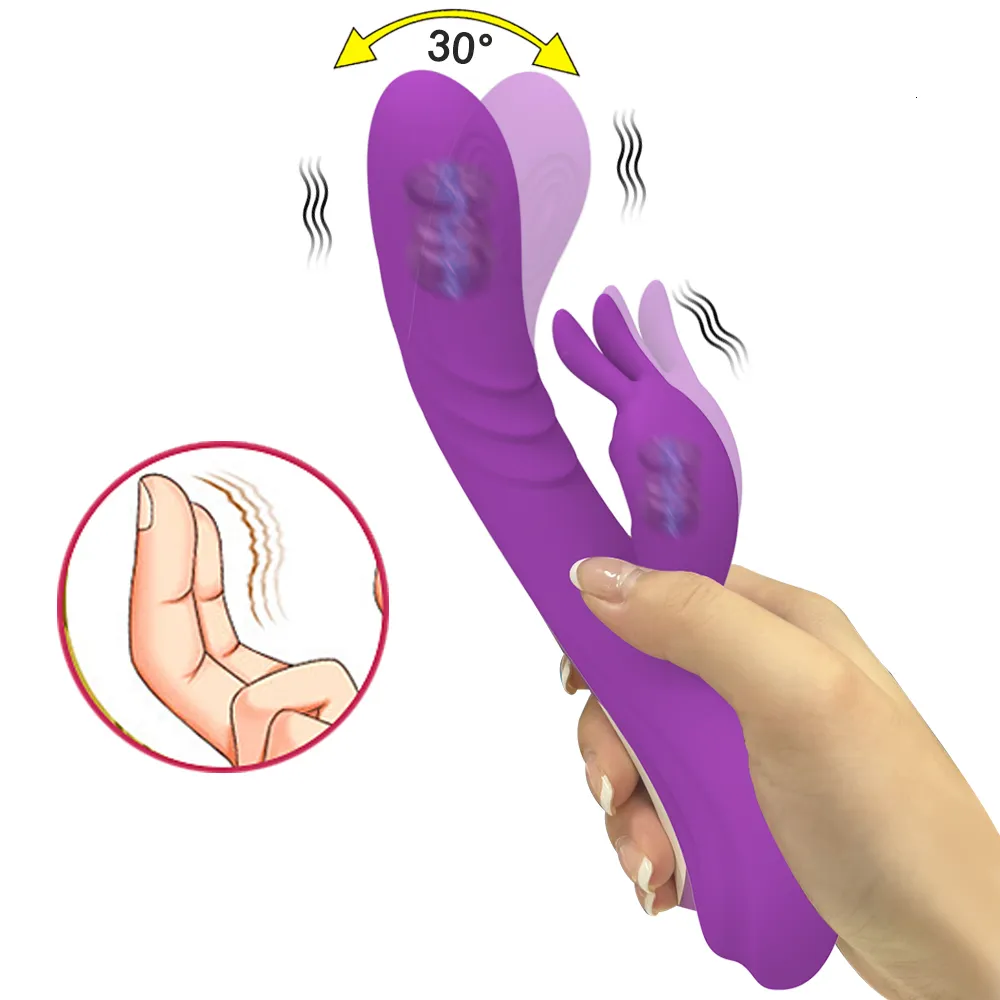 Vibradores Mimic Finger Wiggling Rabbit Dildo Mujer Potente Punto G Estimulador de clítoris Juguetes sexuales para mujeres Adultos 18 Masturbador 230307