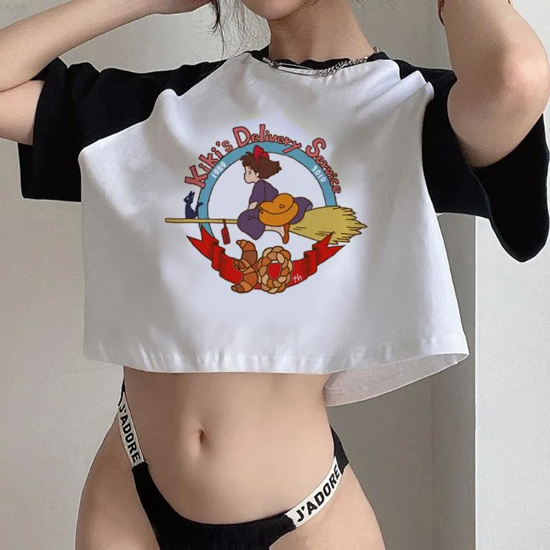 Damen T-Shirts Kiki's Delivery Service Vintage Fairy Grunge Hippie Crop Top Damen 90er Jahre Fairycore Koreanische Modekleidung