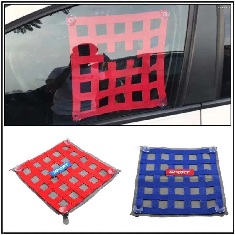 Car Organizer 13.39'' Safety Square Net Sunshade Decor With Suction Cups Einfach Zu Installieren Remove