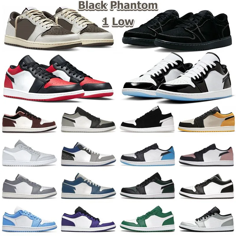 Jumpman 1 Low 1S Basketball Shoes Top Og Pressing Designer University Unc Black Red Shadow Light Smoky Gray Men Women Mesh Sneaker Eur 36-46