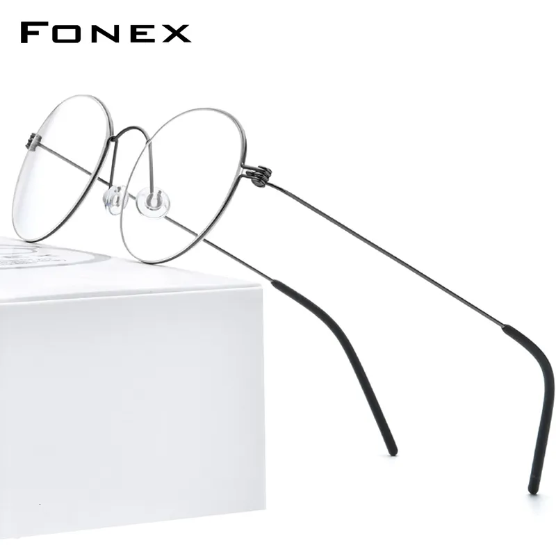 Óculos de sol Quadrões fonex b Óculos moldura Mulheres prescrição Óculos homens homens coreanos miopia óptica hipoten sem parafuso óculos 7510 230307